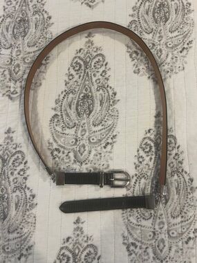 Talbots Black Women's Belt with Silver Buckle
